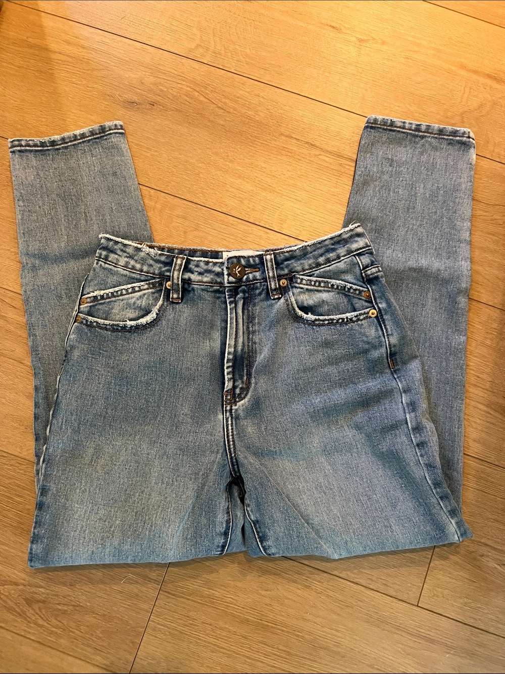 One Teaspoon Light Blue High-Rise Straight Jeans